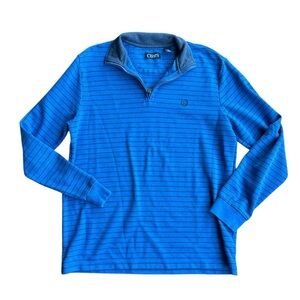 Chaps Sweater Mens Size Large Blue 1/4 Zip Mock Neck Long Sleeve Pullover